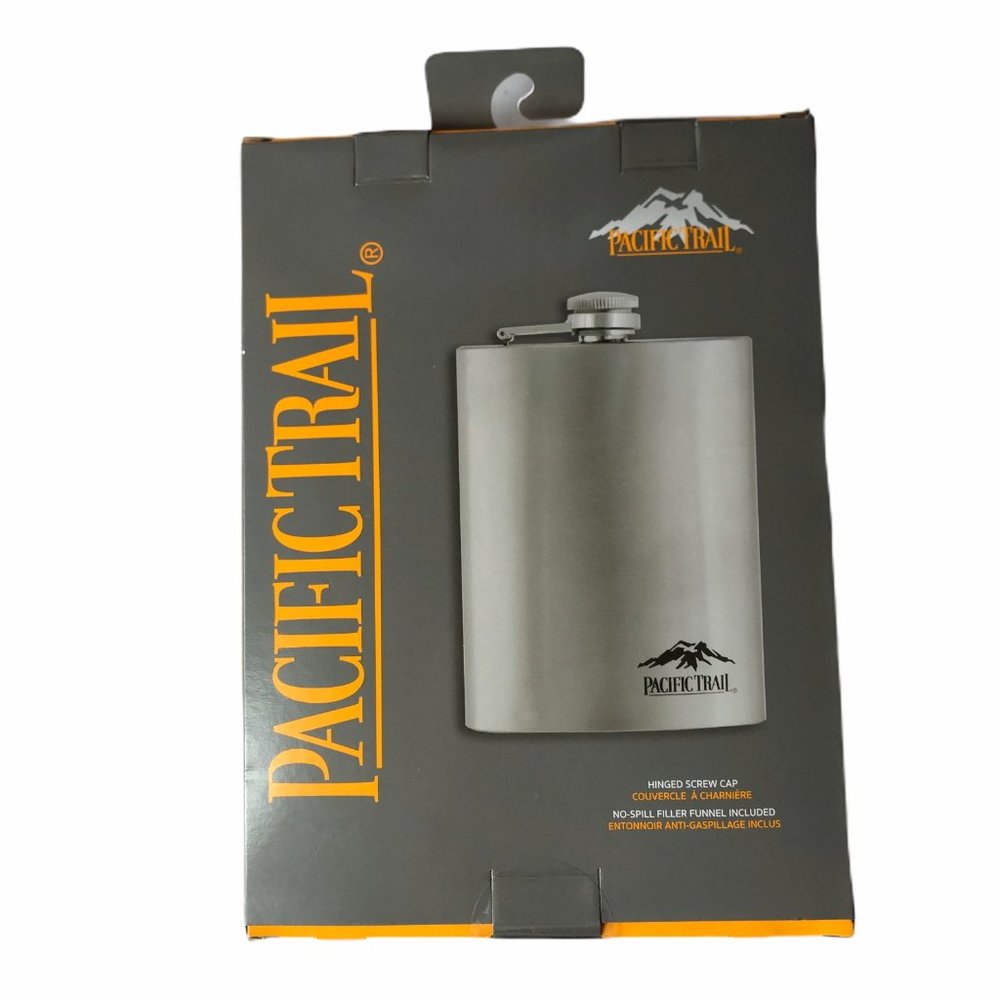 Pacific Trail 8 Ounce Flask, Silver. New Gift